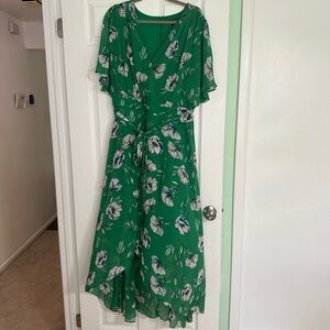 Jessica Howard Green Floral High Low Dress